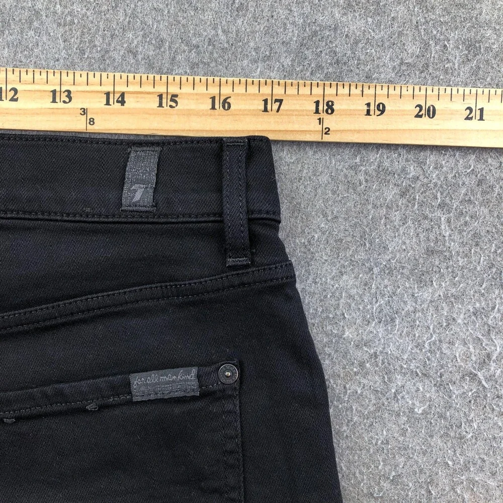 7 For All Mankind Jeans Mens 33x30 Black Dark Wash Regular Straight Denim Luxe